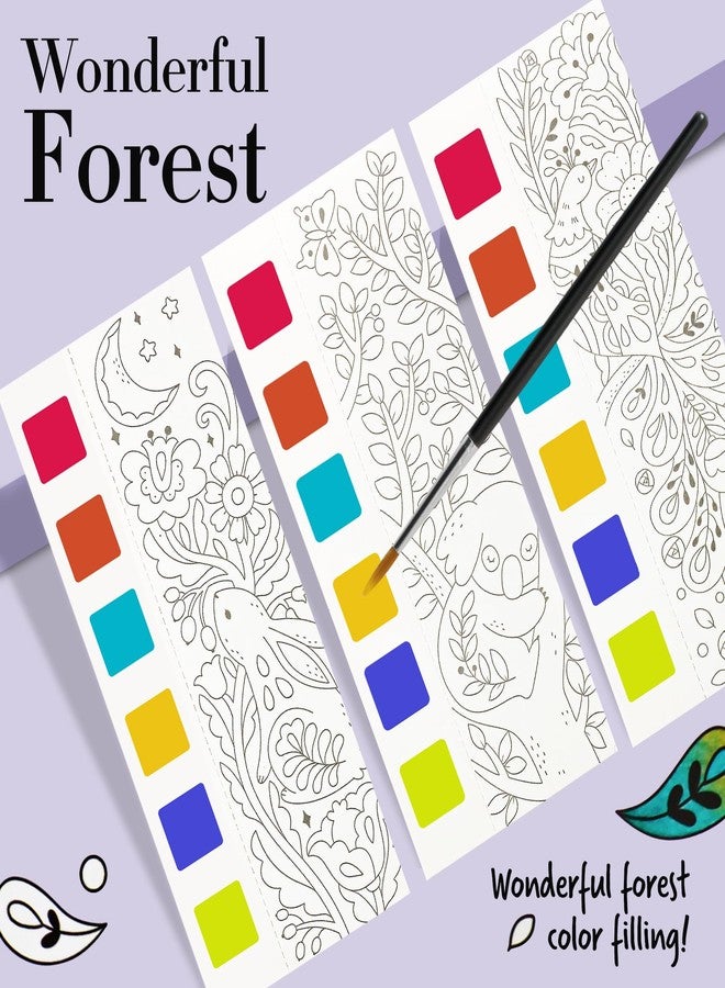 JCREN Watercolor Painting Books, Pocket Watercolor Painting Coloring Kit, Paint with Water Bookmarks Travel Activity Party Favors for Kids Toddlers Gifts for Boys and Girls - Image 5